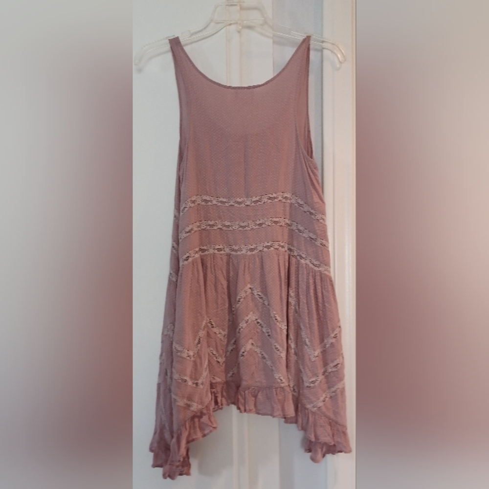 Intimately Free People XS Dusty Purple Voile Lace Polka Dot Trapeze Slip Dress - Picture 4 of 11